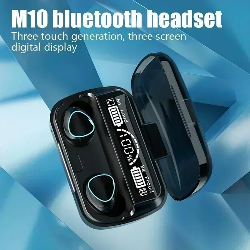 Bluetooth Earphones Handfree LED Dispay Bluetooth Headphones HiFi Stereo Music Wireless Earbuds Waterproof Gaming Headset