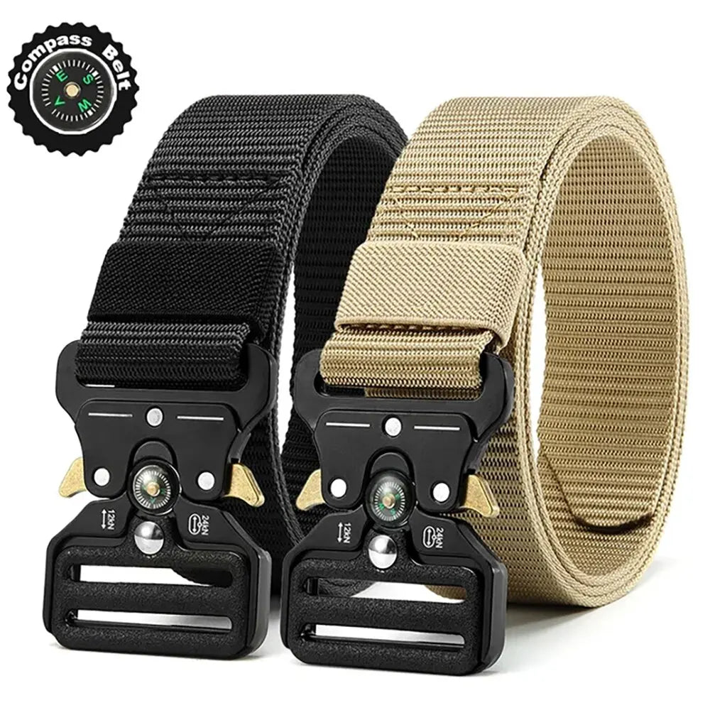 Men's Belt Outdoor Multi Function Compass Belt High Quality Canvas For Nylon Male Luxury Belts Women's Sports Jeans Neutral Belt