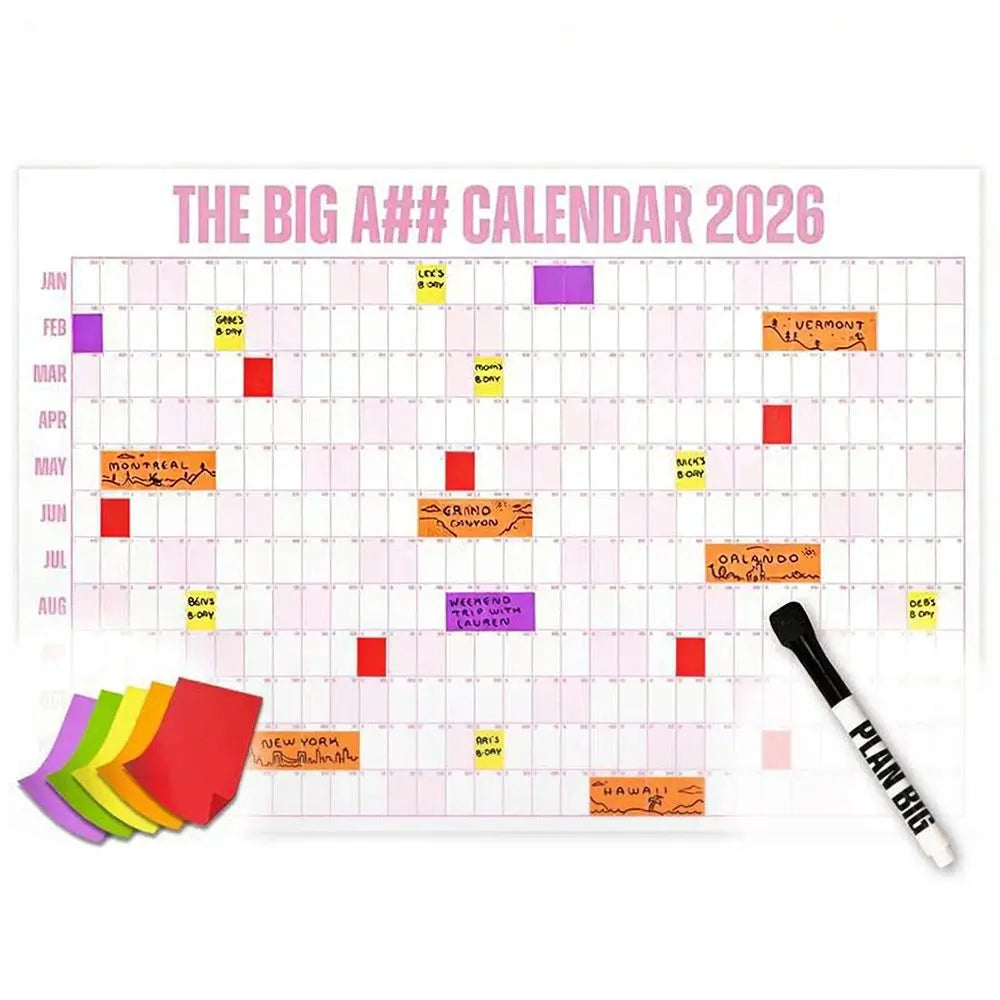 FocusFlow™ 2026 Year-at-a-Glance Planner 🖊️📅