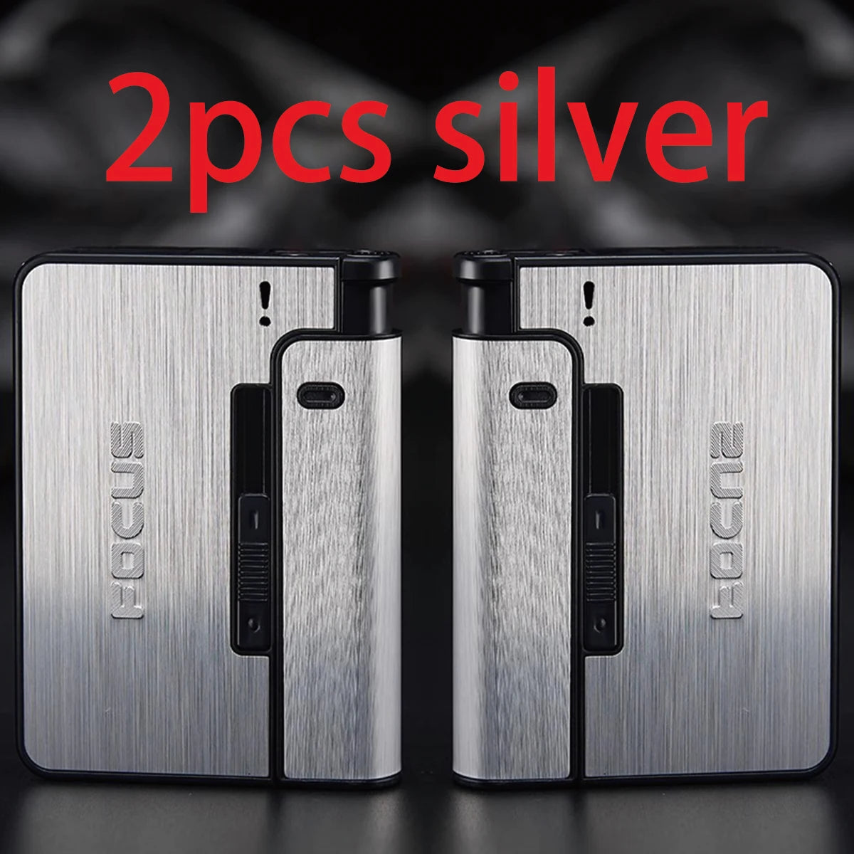 Portable Automatic Cigarette Case Metal Cigarette Holder Box for 8pcs King Size Cigarette,Lighter Not Included,Gift for Men Dad