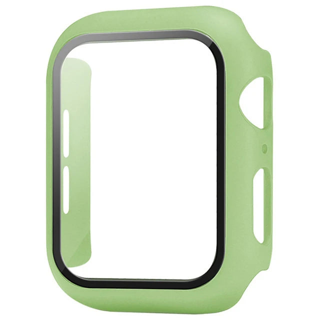 Glass+Cover For Apple Watch case 8 7 6 SE 5 9 iWatch Accessorie Screen Protector Apple watch serie 44mm 40mm 41mm 45mm 42mm 38mm