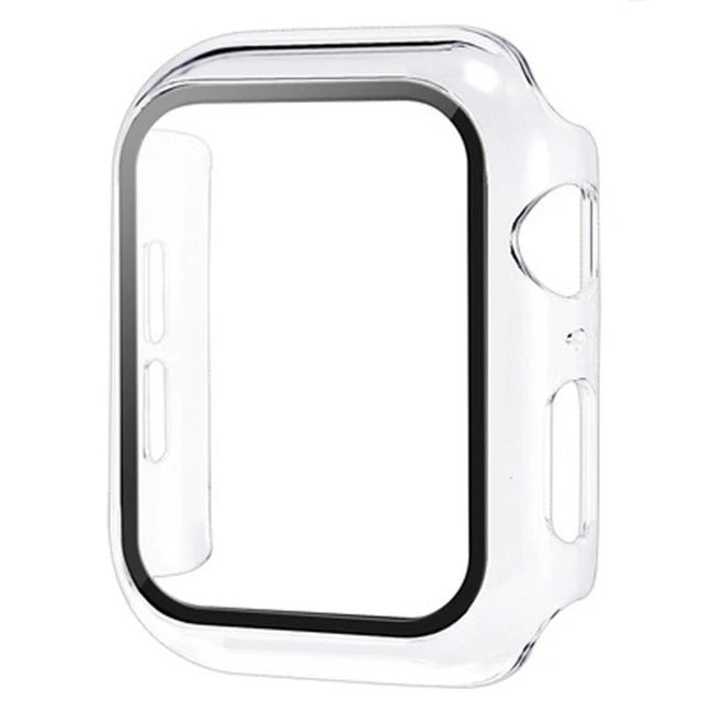 Glass+Cover For Apple Watch case 8 7 6 SE 5 9 iWatch Accessorie Screen Protector Apple watch serie 44mm 40mm 41mm 45mm 42mm 38mm
