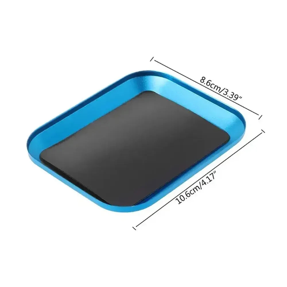 1PCS Aluminum Alloy RC Repair Tool with Magnetic Pad Screw Tray Plate Storage Box for Airplane Car Boat Model