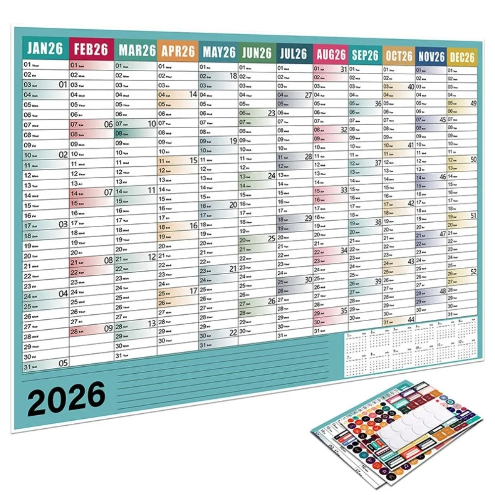 FocusFlow™ 2026 Year-at-a-Glance Planner 🖊️📅
