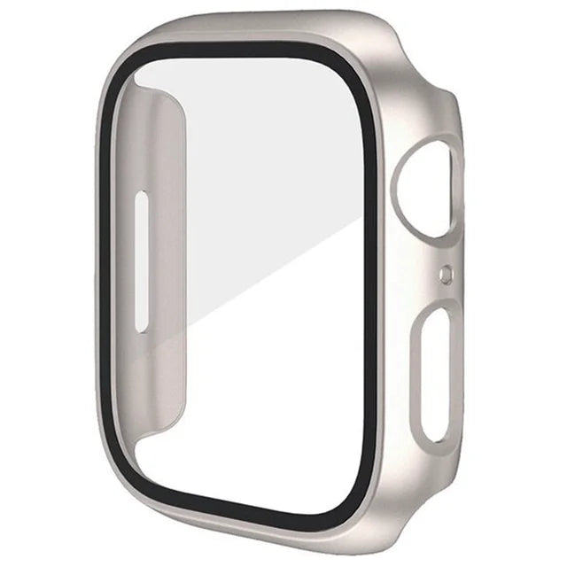 Glass+Cover For Apple Watch case 8 7 6 SE 5 9 iWatch Accessorie Screen Protector Apple watch serie 44mm 40mm 41mm 45mm 42mm 38mm
